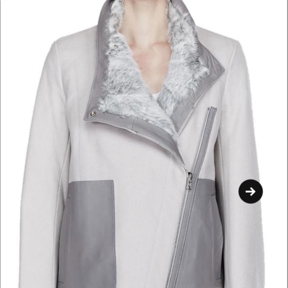 Helmut Lang Grey Rabbit/Leather Reversible Jacket